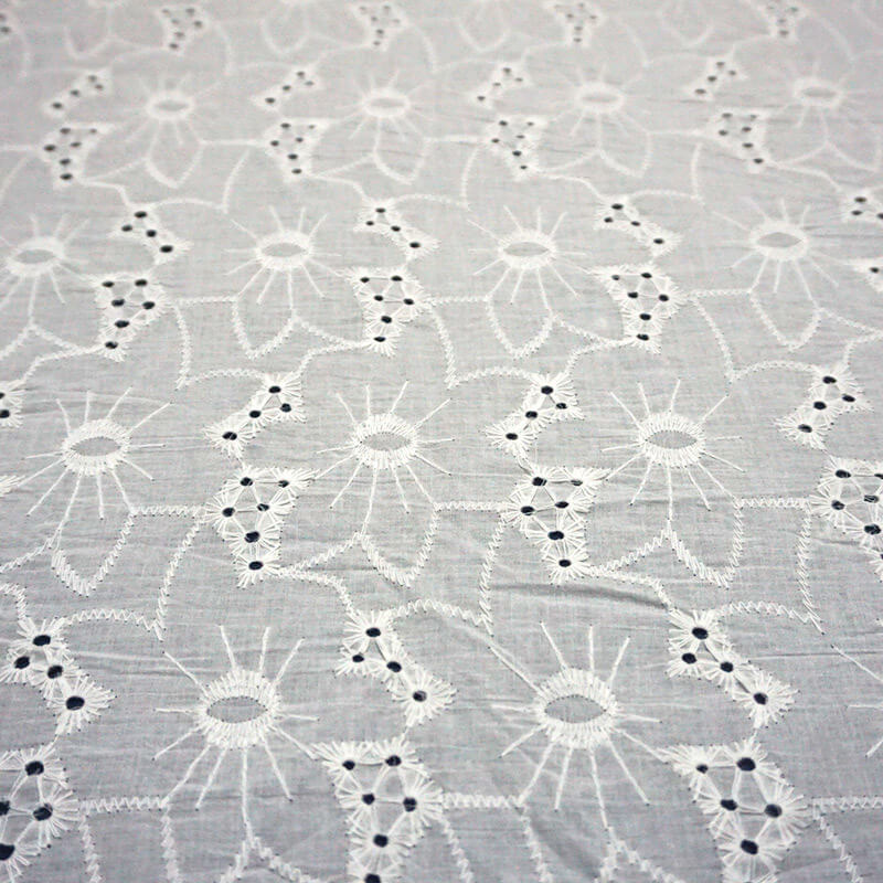 Embroidered Fabric All-Over Cutwork for Women's Wear Wholesale Supplie 4
